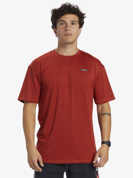 Hommes Quiksilver T-shirt de surf à manches courtes omni session upf 50 D6PT539 ocre rouge