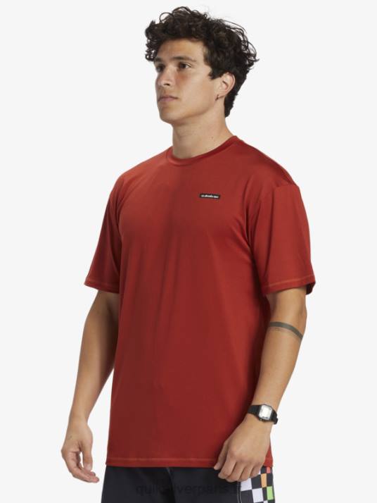 Hommes Quiksilver T-shirt de surf à manches courtes omni session upf 50 D6PT539 ocre rouge
