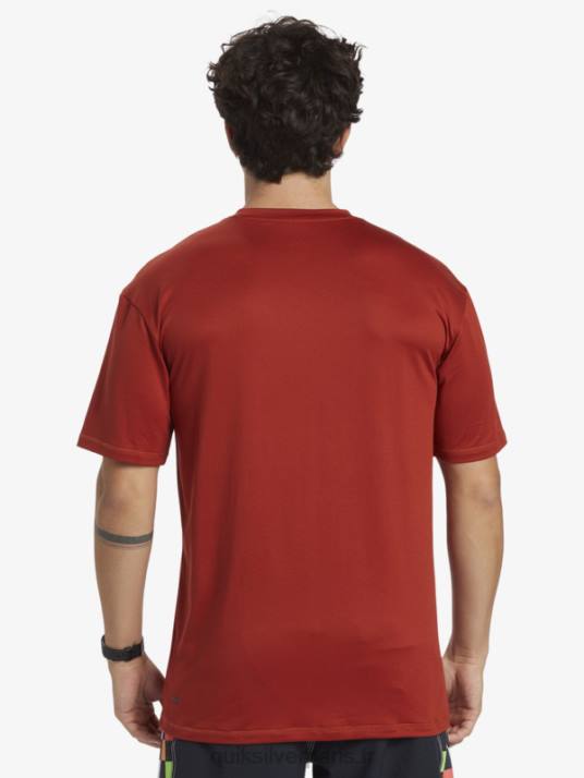 Hommes Quiksilver T-shirt de surf à manches courtes omni session upf 50 D6PT539 ocre rouge