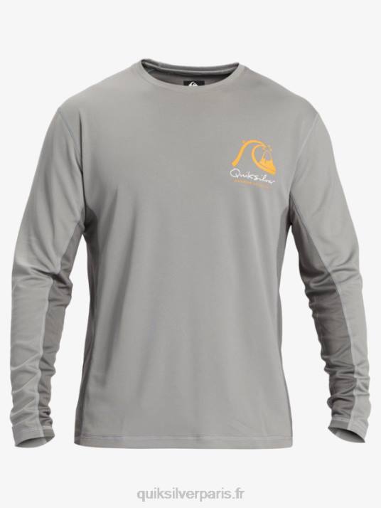 Hommes Quiksilver T-shirt de surf à manches longues Waterman Bamboo Check 2 UPF 50 D6PT258 Peau de requin