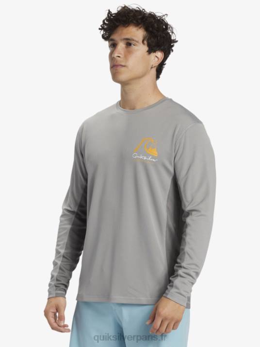 Hommes Quiksilver T-shirt de surf à manches longues Waterman Bamboo Check 2 UPF 50 D6PT258 Peau de requin