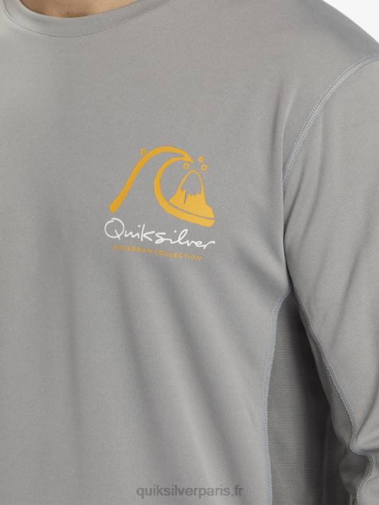 Hommes Quiksilver T-shirt de surf à manches longues Waterman Bamboo Check 2 UPF 50 D6PT258 Peau de requin