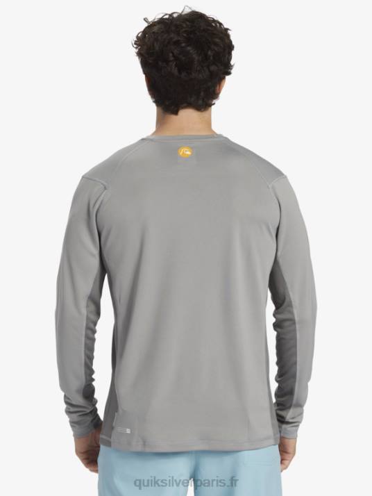 Hommes Quiksilver T-shirt de surf à manches longues Waterman Bamboo Check 2 UPF 50 D6PT258 Peau de requin