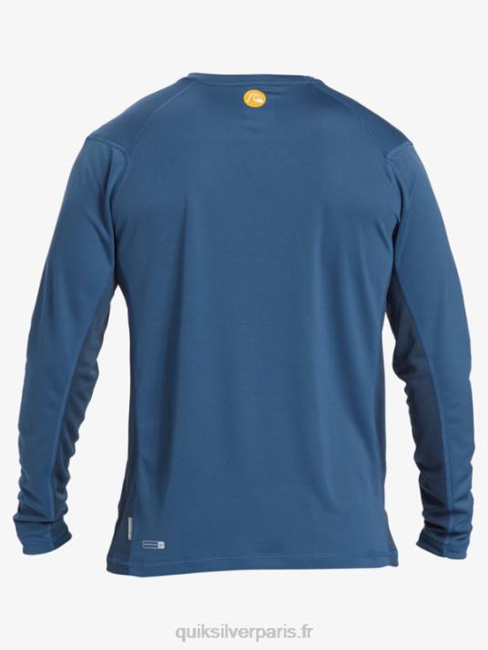 Hommes Quiksilver T-shirt de surf à manches longues Waterman Bamboo Check 2 UPF 50 D6PT259 enseigne bleue