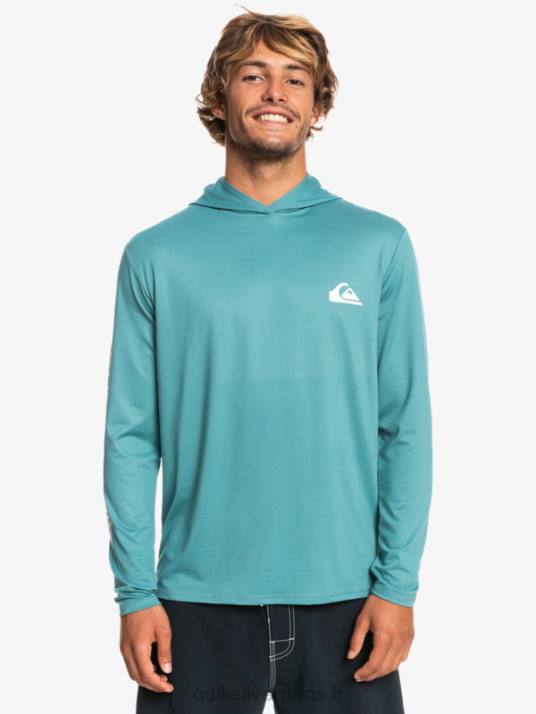Hommes Quiksilver T-shirt de surf à manches longues omni session upf 50 D6PT772 bleu de bretagne