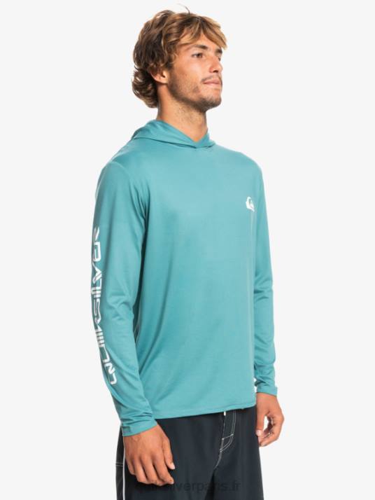 Hommes Quiksilver T-shirt de surf à manches longues omni session upf 50 D6PT772 bleu de bretagne