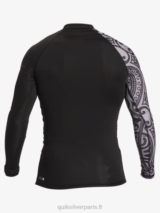 Hommes Quiksilver hawaii big island upf 50 t-shirt de surf à manches longues D6PT923 noir