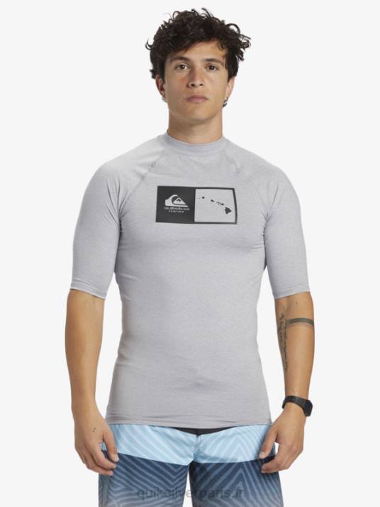 Hommes Quiksilver hawaii double down upf 50 t-shirt de surf à manches courtes D6PT1169 bruyère