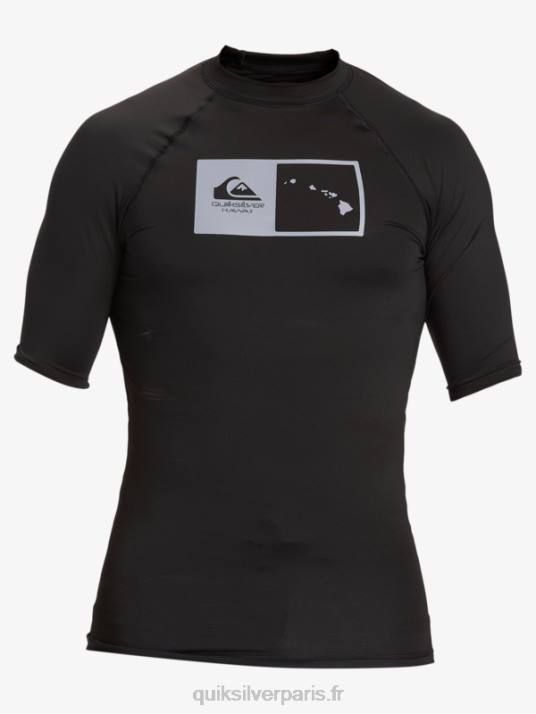 Hommes Quiksilver hawaii double down upf 50 t-shirt de surf à manches courtes D6PT1170 noir