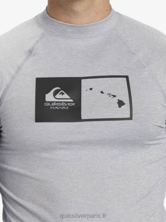 Hommes Quiksilver hawaii double down upf 50 t-shirt de surf à manches longues D6PT1106 bruyère