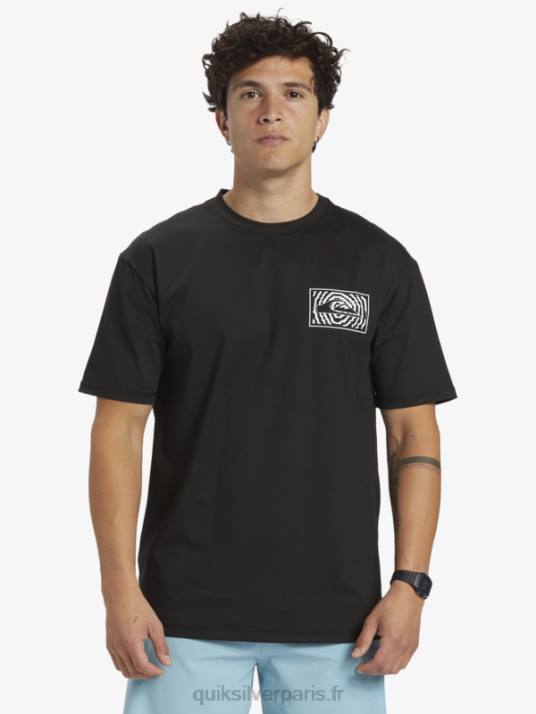 Hommes Quiksilver mix session upf 50 t-shirt de surf à manches courtes D6PT318 noir