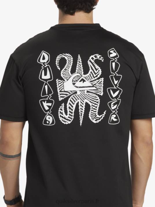 Hommes Quiksilver mix session upf 50 t-shirt de surf à manches courtes D6PT318 noir