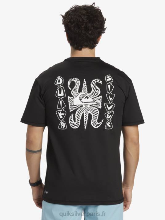 Hommes Quiksilver mix session upf 50 t-shirt de surf à manches courtes D6PT318 noir