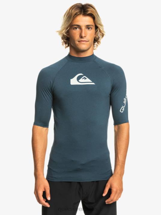 Hommes Quiksilver rashguard upf 50 à manches courtes de tous les temps D6PT812 blazer bleu marine chiné