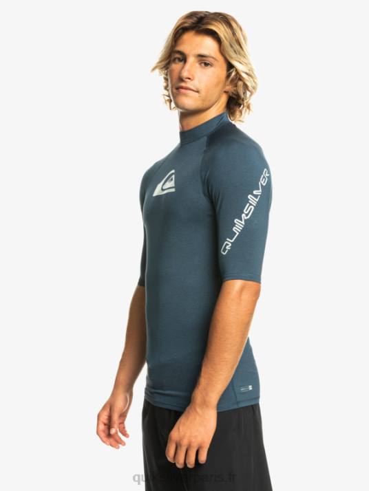 Hommes Quiksilver rashguard upf 50 à manches courtes de tous les temps D6PT812 blazer bleu marine chiné