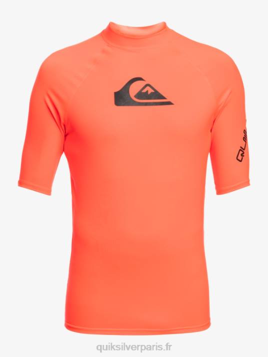 Hommes Quiksilver rashguard upf 50 à manches courtes de tous les temps D6PT813 corail de feu