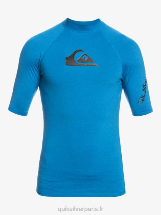 Hommes Quiksilver rashguard upf 50 à manches courtes de tous les temps D6PT814 tuba bleu chiné