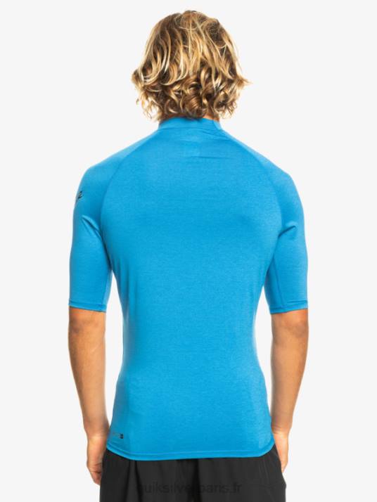 Hommes Quiksilver rashguard upf 50 à manches courtes de tous les temps D6PT814 tuba bleu chiné