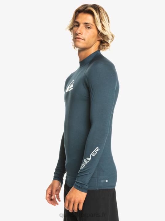Hommes Quiksilver rashguard upf 50 à manches longues de tous les temps D6PT820 blazer bleu marine chiné