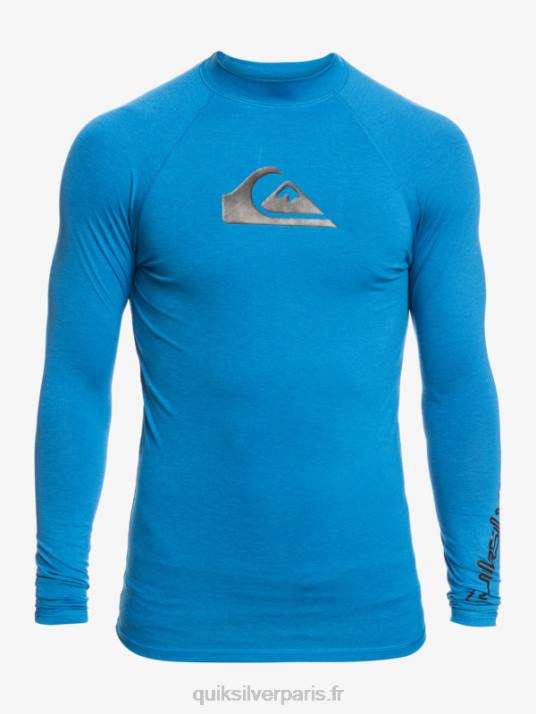 Hommes Quiksilver rashguard upf 50 à manches longues de tous les temps D6PT822 tuba bleu chiné
