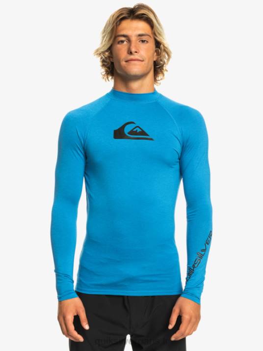 Hommes Quiksilver rashguard upf 50 à manches longues de tous les temps D6PT822 tuba bleu chiné