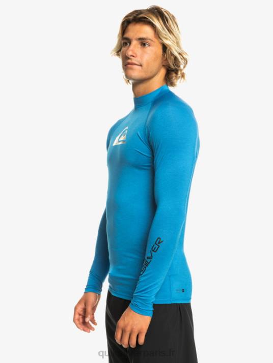 Hommes Quiksilver rashguard upf 50 à manches longues de tous les temps D6PT822 tuba bleu chiné