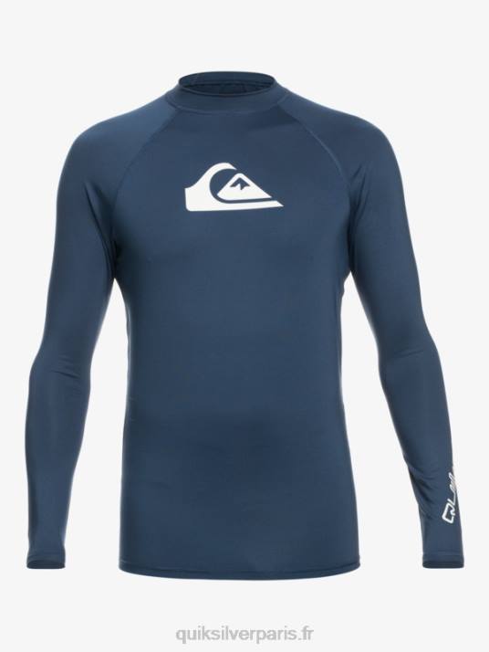 Hommes Quiksilver rashguard upf 50 à manches longues de tous les temps D6PT853 insigne bleu
