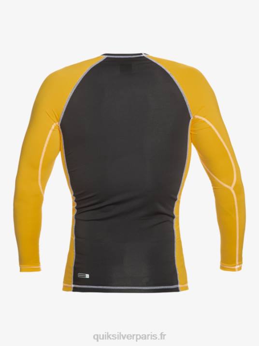 Hommes Quiksilver saturne protection manches longues upf 50 rashguard D6PT652 jaune jaune