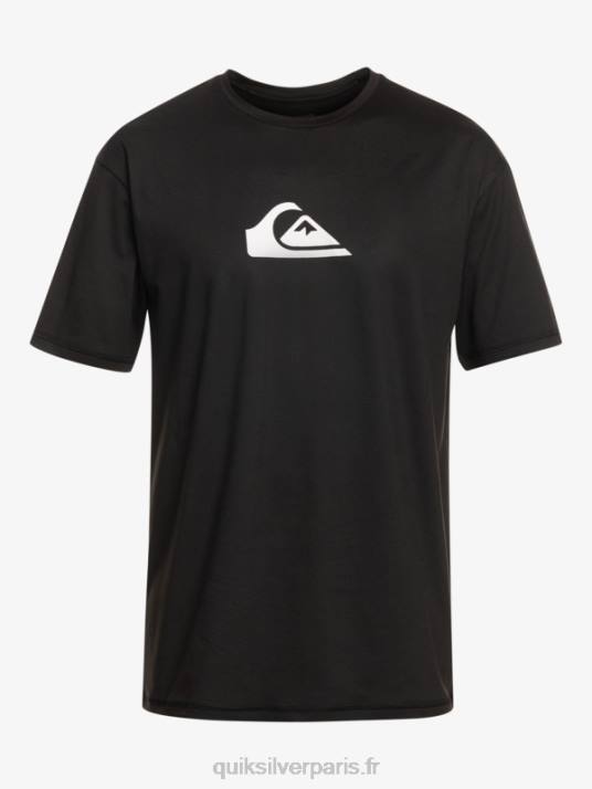 Hommes Quiksilver t-shirt de surf à manches courtes UPF 50 Solid Streak D6PT882 noir