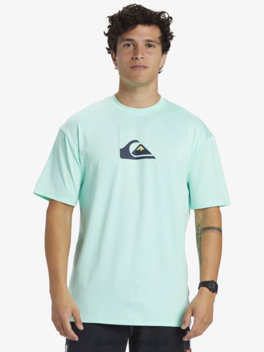 Hommes Quiksilver t-shirt de surf à manches courtes UPF 50 Solid Streak D6PT886 verre de plage