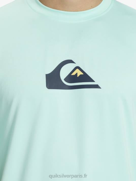 Hommes Quiksilver t-shirt de surf à manches courtes UPF 50 Solid Streak D6PT886 verre de plage
