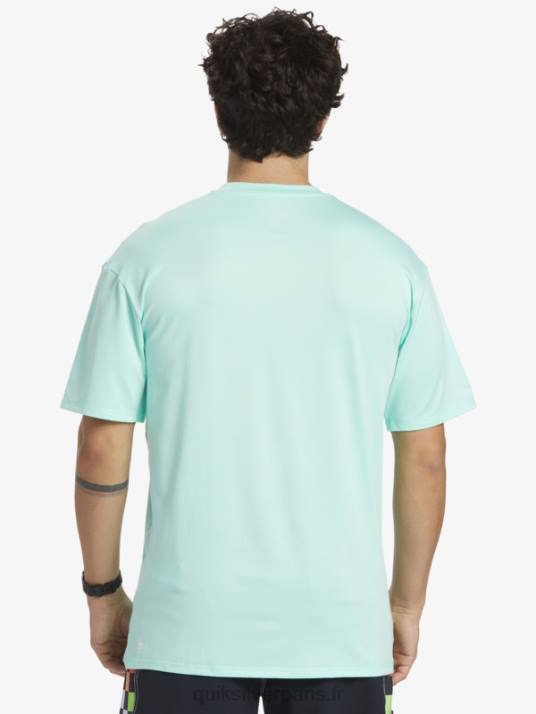 Hommes Quiksilver t-shirt de surf à manches courtes UPF 50 Solid Streak D6PT886 verre de plage