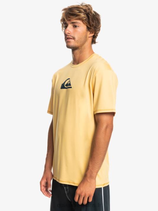 Hommes Quiksilver t-shirt de surf à manches courtes UPF 50 Solid Streak D6PT887 blé