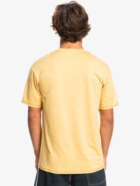Hommes Quiksilver t-shirt de surf à manches courtes UPF 50 Solid Streak D6PT887 blé