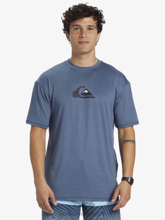 Hommes Quiksilver t-shirt de surf à manches courtes UPF 50 Solid Streak D6PT888 mer de Béring