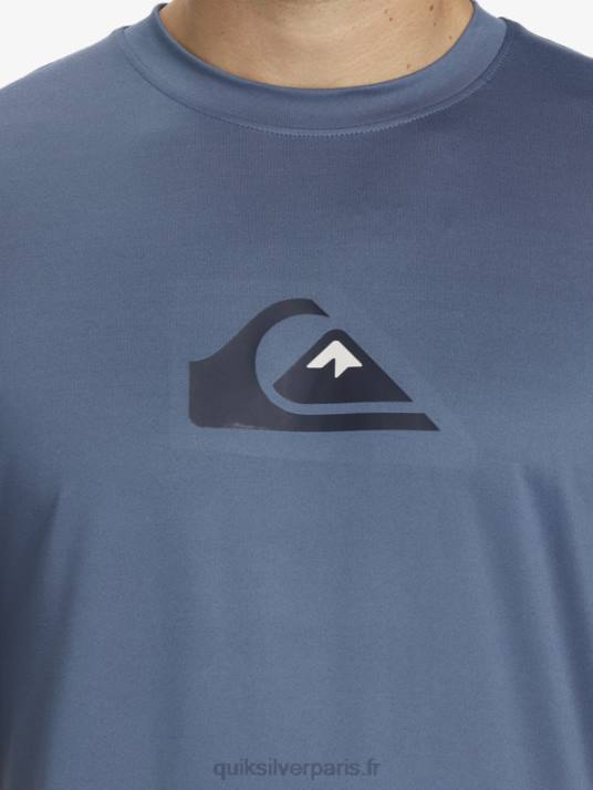 Hommes Quiksilver t-shirt de surf à manches courtes UPF 50 Solid Streak D6PT888 mer de Béring