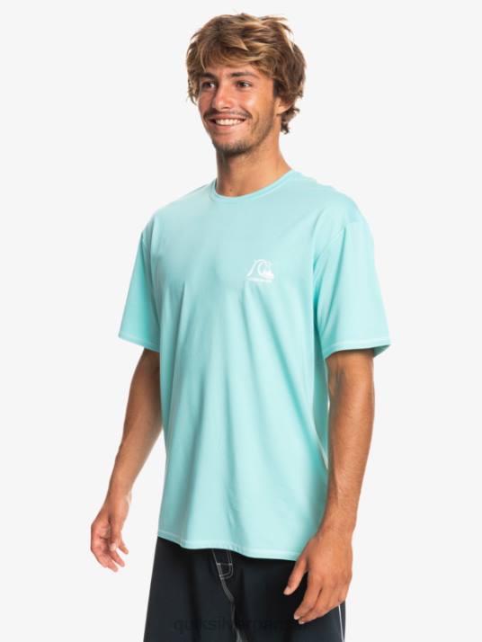 Hommes Quiksilver t-shirt de surf à manches courtes chiné héritage upf 50 D6PT1128 bleu ange chiné