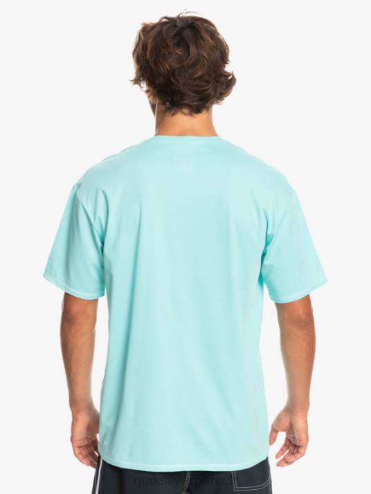 Hommes Quiksilver t-shirt de surf à manches courtes chiné héritage upf 50 D6PT1128 bleu ange chiné