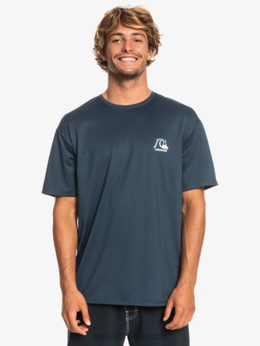 Hommes Quiksilver t-shirt de surf à manches courtes chiné héritage upf 50 D6PT1129 chiné marine de minuit