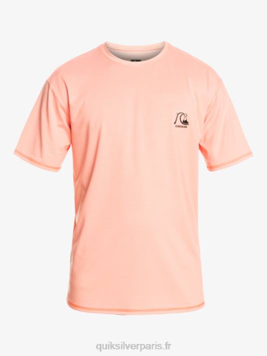 Hommes Quiksilver t-shirt de surf à manches courtes chiné héritage upf 50 D6PT1130 bruyère de saumon frais