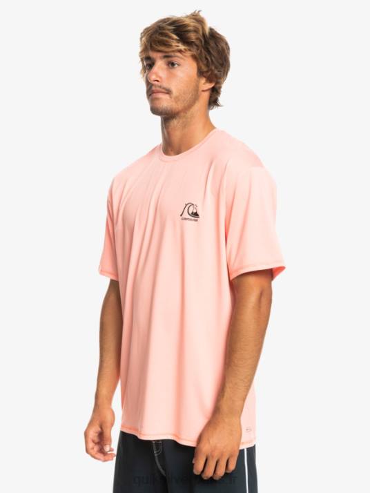 Hommes Quiksilver t-shirt de surf à manches courtes chiné héritage upf 50 D6PT1130 bruyère de saumon frais