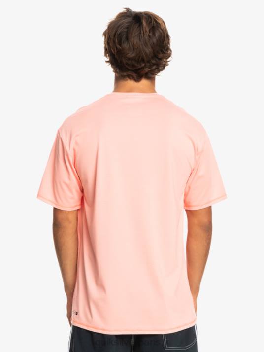 Hommes Quiksilver t-shirt de surf à manches courtes chiné héritage upf 50 D6PT1130 bruyère de saumon frais