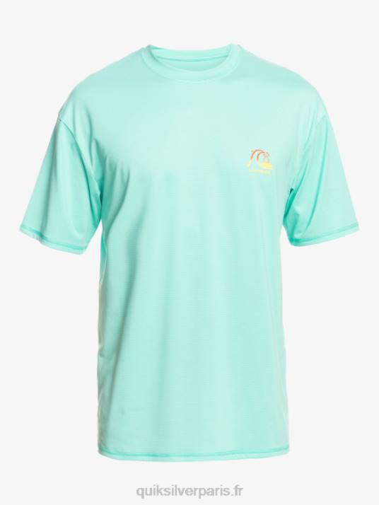 Hommes Quiksilver t-shirt de surf à manches courtes chiné héritage upf 50 D6PT1133 bruyère vert piscine