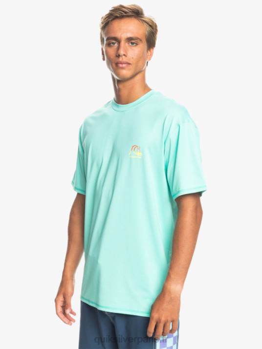 Hommes Quiksilver t-shirt de surf à manches courtes chiné héritage upf 50 D6PT1133 bruyère vert piscine