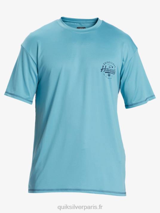 Hommes Quiksilver t-shirt de surf à manches courtes hawaii big bite upf 50 D6PT880 bleu delphinium