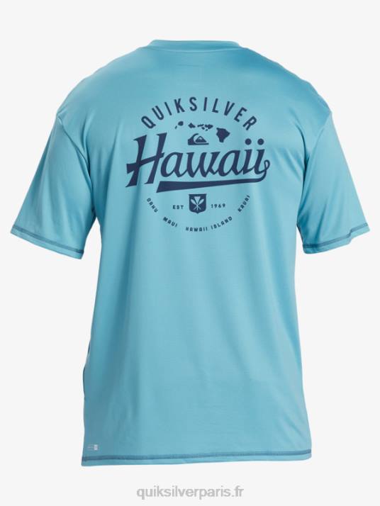 Hommes Quiksilver t-shirt de surf à manches courtes hawaii big bite upf 50 D6PT880 bleu delphinium