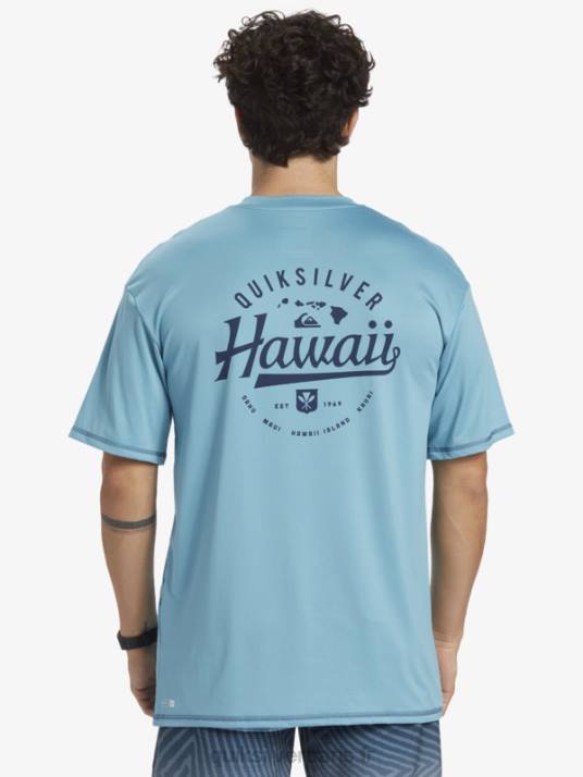 Hommes Quiksilver t-shirt de surf à manches courtes hawaii big bite upf 50 D6PT880 bleu delphinium