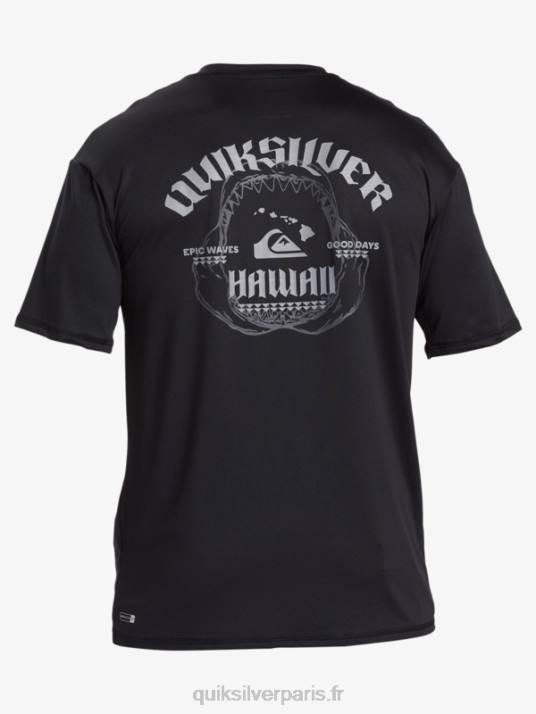 Hommes Quiksilver t-shirt de surf à manches courtes hawaii big bite upf 50 D6PT883 noir