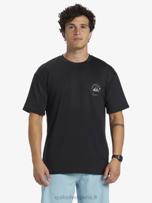Hommes Quiksilver t-shirt de surf à manches courtes hawaii big bite upf 50 D6PT883 noir