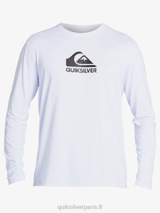 Hommes Quiksilver t-shirt de surf à manches longues UPF 50 Solid Streak D6PT1583 blanc